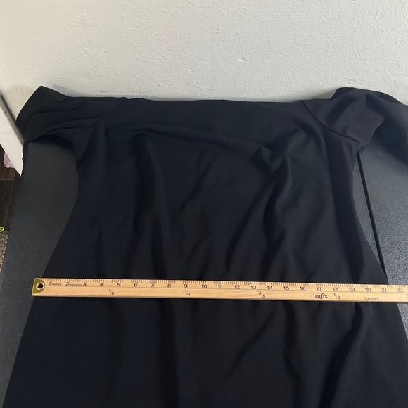 Calvin Klein Sheath Dress Sz 14W Black Mesh Trim Bell Sleeve Cocktail Party - Picture 12 of 15